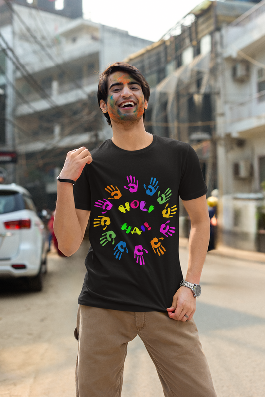 UNISEX HOLI HAI COLORFUL HANDS VIBE TEE