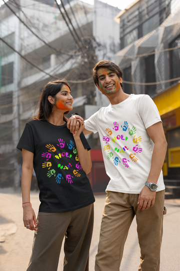 UNISEX HOLI HAI COLORFUL HANDS VIBE TEE